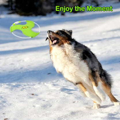 Dog Flying Disc Flyer Dog Toys, Glow in The Dark Nylon Dog Toy with 3 Light Models, Floating Dog Ring Toys for Physical Exercise, Pet Training Throwing Playing - color: Green-2