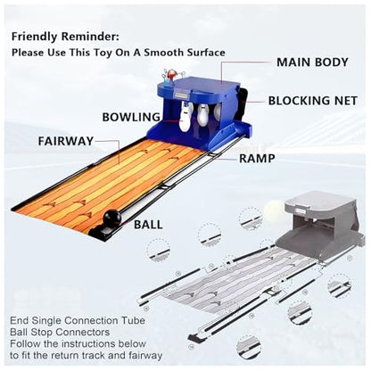 Electronic LED Bowling Game with Auto Reset Indoor Bowling Sports Console with LED Scoreboard Foldable Bowling Set Portable Home Bowling Alley for Children and Adults 2m/6.56ft