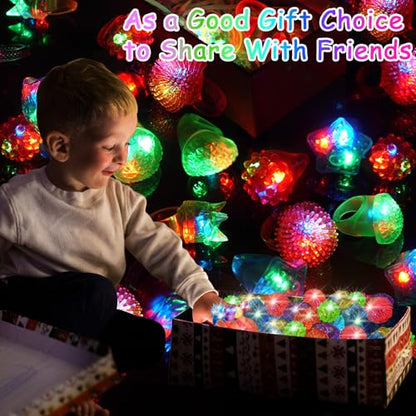 OLUPP Light Up Rings, Glow In The Dark Party Supplies, 6 Style Flashing Glow In The Dark Rings - style: 200 Pack