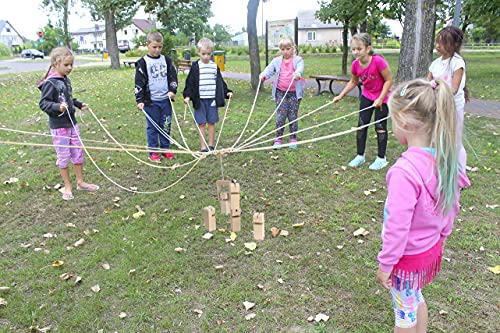 Fröbel Tower Community Game - Stacking Game Made of Beech Wood for up to 24 Players - Team Building Outdoor Game for Children and Adults Cloth Bag