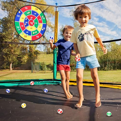 Lunmon 29" Trampoline Dart Board Game Accessories, Trampoline Toss Game Dartboard with 20 Sticky Balls, Indoor & Outdoor, Sport Fun Party Play Toys for Birthday Gifts - style: Classic Style 100 Score