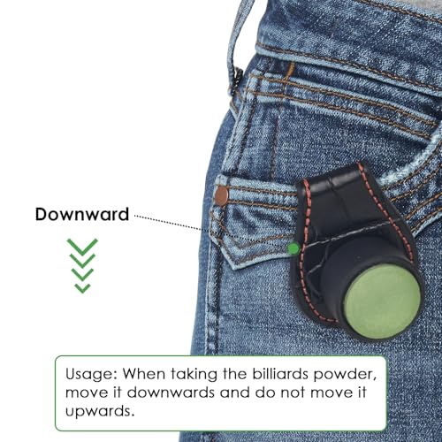LAKE OF FIRE Pool Chalk Holder – Magnetic Leather Pocket Clip Design – Ideal Accessory for Snooker & Billiards - style: Round