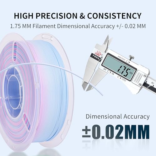 RAMBERY 3D Printer PLA Filament Matte Rainbow PLA Filament for Most FDM 3D Printer, 1.75mm 1kg(2.2lb), Matte Rainbow Blue-Red - color: B-matte Rainbow Blue-red, size: 1kg