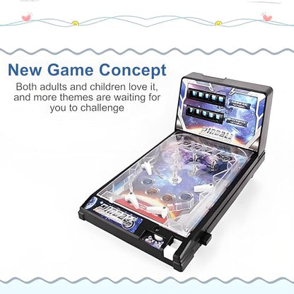 Electronic Arcade Pinball Game, Space Theme Tabletop Pinball Machine Toy, Fun Sounds and Light Effects, Ideal Gifts for Children's Christmas and Birthdays