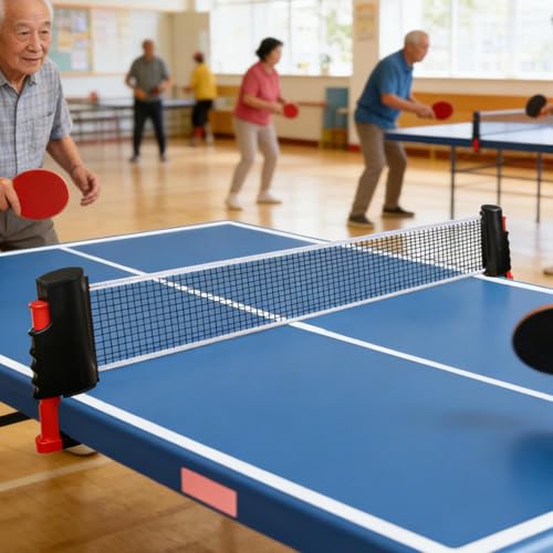 Retractable Tennis Net - Adjustable Table Equipment, Pong with Easy Setup, Home Indoor with Portable Design, Practice Training Game Play, Sports Accessory for Any Table