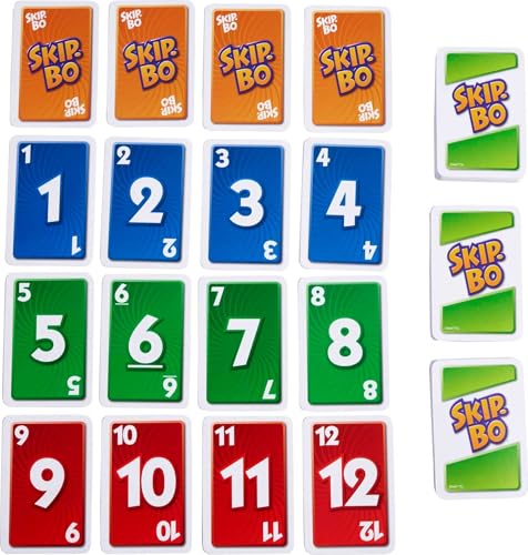 Mattel Games Skip Bo Card Game in Decorative Tin with 162 Cards, Sequencing Family Game for 2 to 6 Players, Kids Gift for Ages 7 Years & Older (Amazon Exclusive) - style: Skip-Bo