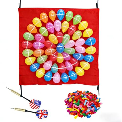Balloon Dart Board, Carnival Fair Balloon Pop Game, Balloon Dart Game Board Set with 2 Darts & 500 Balloons, Classic Target Game for Birthday Parties, Carnivals