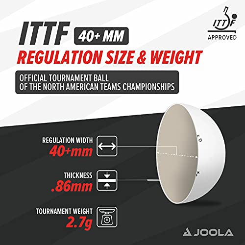 JOOLA Prime 3-Star ABS Balls - color: White, 6 Count, size: 6 Count (Pack of 1)