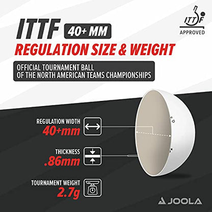 JOOLA Prime 3-Star ABS Balls - color: White, 6 Count, size: 6 Count (Pack of 1)
