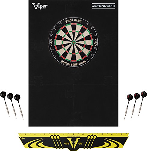 Viper Defender III Backboard & Sisal/Bristle Steel Tip Dartboard Bundle - style: Standard