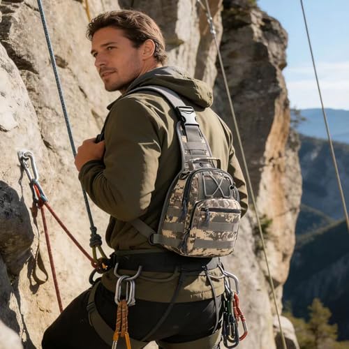 Viriber Tactical Backpack, Waterproof Military Cross-body Molle Sling Shoulder Backpack Chest Bag for Outdoor Every Day Carry Camouflage C - color: Camo C