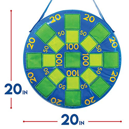 Franklin Sports Kids Dart Board - Inflatable Dart Ball Game with 3 Tennis Ball Self-Stick Darts - 20 X 20