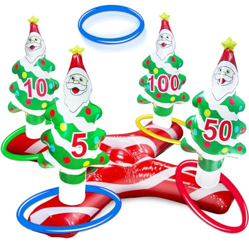 3 Pack Easter Inflatable Easter Games Set, 18 Pieces Inflatable Reindeer Antler Ring Toss Party Game for Kids Adults Family, Indoor Outdoor Ring Toss Toys Gifts Easter Party Favors Carnival Games - style: style 1