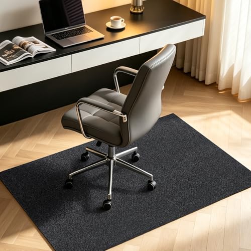 Office Chair Mat, 47 x 35 Inches, Gray | For Hardwood & Tile Floor, For Carpet, Anti-Slip, Floor Protector, Noise Cancellation
