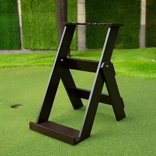 Solid Wood Golf Club Storage Rack - Holds 7 Clubs, Wooden Golf Putter Display Stand Indoor & Outdoor Golf Club Organizer Display Rack 15.7x22.4x26 inch