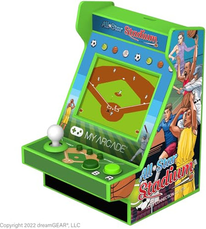 My Arcade All Star Stadium Nano Player- Portable Mini Arcade Machine with 207 Retro Games, 2.4" Screen, Green, Tiny Arcade - style: All Star Stadium