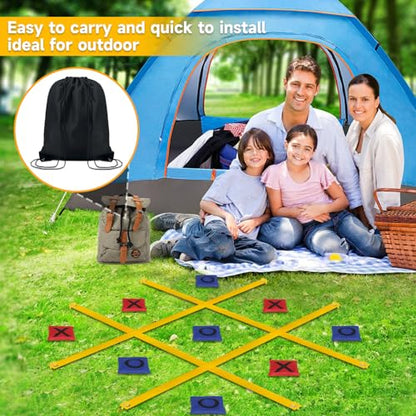 VANPET Giant Tic Tac Toe Bean Bag Toss Games for Kids Adults Family, Large Outside Lawn Yard Backyard Carnival Field Day Game, Beach Picnic Camping Birthday Party Family Reunion Games