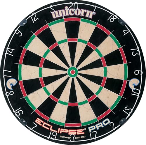 Unicorn Eclipse Pro & Ultra Championship Edition Bristle Steel Tip Dartboards - Ultra-Slim Wire, Staple-Free Bullseye-Increased Target Area, Premium Self-Healing Sisal, High-Vis Rotatable Number Ring