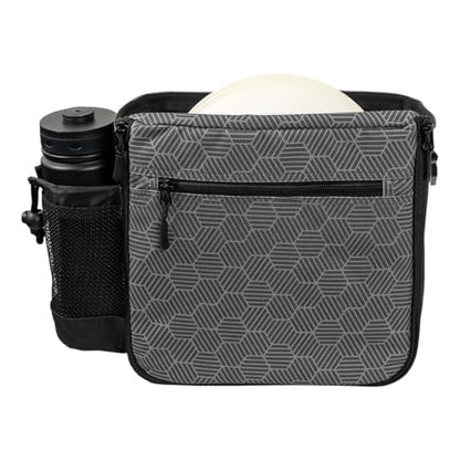 Latitude 64 Slim HEX Shoulder Bag | Lightweight Disc Golf Bag with Putter Pocket | Durable HEX Pattern Nylon Material | Compact Storage for Casual Rounds & Practice | Holds Up to 8 Discs - color: Gray