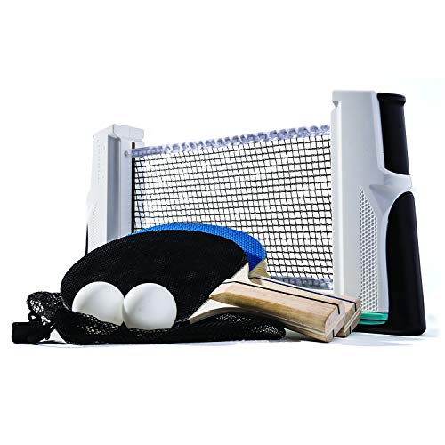 Franklin Sports Table Tennis to Go Portable Ping Pong Set - Table Top Ping Pong Net + (2) Paddles - Ping Pong Balls Included - 2 Players | Portable - color: White