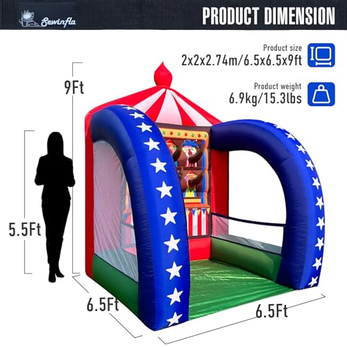 Inflatable Carnival Games — 6.5×6.5×9FT, Built-in Blower, Quick-Inflate — Ring Toss (Quick-Inflate Indoor & Outdoor Game for Backyard Parties, Team Challenges & Festival Events) - style: Ring Toss