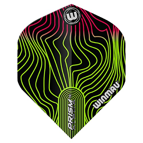 WINMAU Prism Alpha Solar Design Dart Flights - Standard Shape 100 Micron Polymetronic Flights for Stable Throw Control, Replacement Flights for Steel & Soft Tip Darts, 3 Sets (9 Flights)