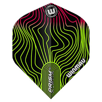 WINMAU Prism Alpha Solar Design Dart Flights - Standard Shape 100 Micron Polymetronic Flights for Stable Throw Control, Replacement Flights for Steel & Soft Tip Darts, 3 Sets (9 Flights)