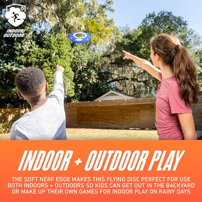 Nerf Kids Soft Flying Disc - Sonic Slinger Indoor + Outdoor Flying Disc Toy for Kids - 11" Inch - Super Lightweight Construction for Indoor + Outdoor Use - Howls When Thrown