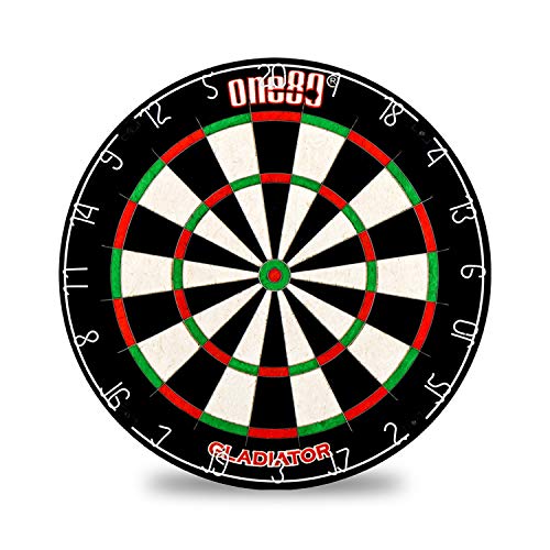 ONE80 Gladiator Dartboard with Top-Grade African Sisal and Sword Edge Staple Free Wire Spider for Maximum Scoring Potential and Less Bounce Outs - style: Gladiator I