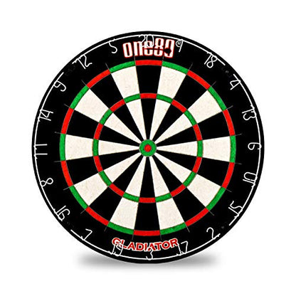 ONE80 Gladiator Dartboard with Top-Grade African Sisal and Sword Edge Staple Free Wire Spider for Maximum Scoring Potential and Less Bounce Outs - style: Gladiator I