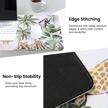 ALOANES Waterproof Mouse Pad with Durable Stitched Edge, Gaming Keyboard, Non-Slip Rubber Base, Extended Desk pad for Gamer, Office& Home, Zoo Mousepad Large(27.6" x11.8"x0.12") - color: 03- Zoo, size: Large(27.6" x 11.8")