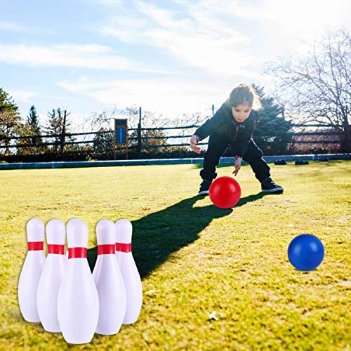 YARNOW 1Set PU Bowling for Indoor Bowling Games Safe and Fun for Ages Easy to Assemble Pins Balls for Family Fun and Reducing Screen