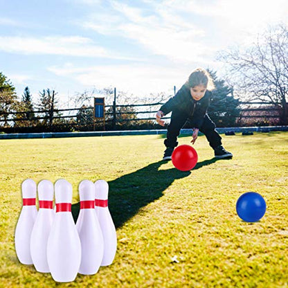 YARNOW 1Set PU Bowling for Indoor Bowling Games Safe and Fun for Ages Easy to Assemble Pins Balls for Family Fun and Reducing Screen