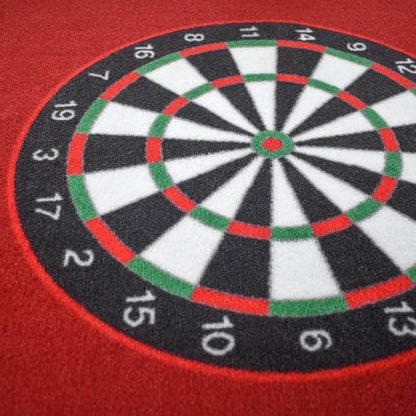 Rubber Darts Board Mat, Non Slip Dart Carpet with Throwing Lines, Professional Dart Floor Mat Soundproof Floor Protector for Dart Game(Black)