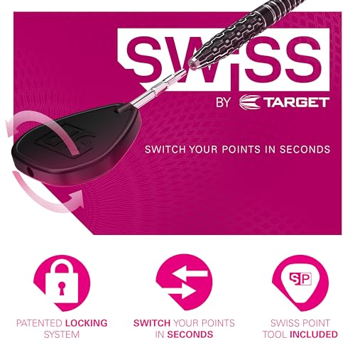 Target Darts Soft Tip to Swiss Point Dart Conversion Set, Black/Silver – Soft Tip Dart Points Converter Tool, Repointing Soft Tip to Steel Tips 2BA Thread – Tungsten Billet Tips, Swiss Point Tool - color: Other