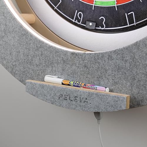 Dart Board Cabinet Set with LED Light; Bristle Dartboard, Built in LED Light, Darts and Chalkboards - color: Grey