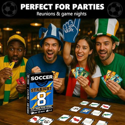 Quokka Soccer Fast-Paced Card Game for Kids & Adults – 128 Cards & Easy Rules – Quick & Fun Matching Game – 2-4 Players – Ages 8+ – Perfect for Family Games Night, Travel and Parties - color: Soccer