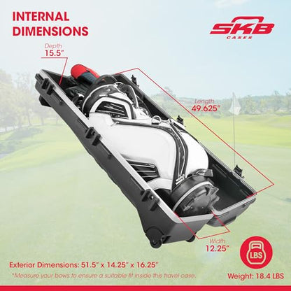 SKB Staff ATA Hard Shell Plastic Golf Travel Case for Cart Bags with 2 Wheels - Heavy-Duty Rolling Club and Driver Carrier for Airline Transport, Impact-Resistant with TSA Locking Latches - size: X-Large