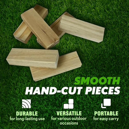 Yard Games Giant Tumbling Timbers with Carrying Case | Starts at 2.5-Feet Tall and Builds to Over 4-Feet | Made with Premium Pine Wood