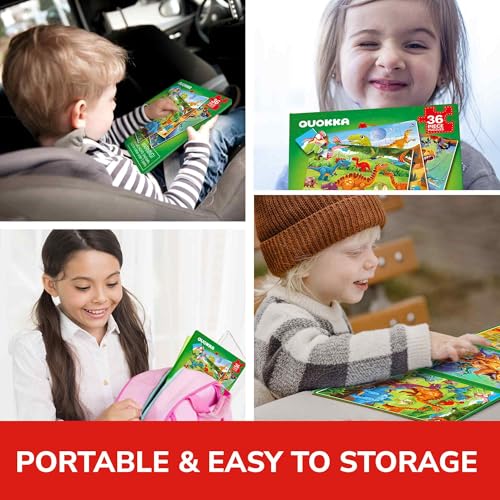 QUOKKA Magnetic Puzzles for Kids Ages 4-6 – 36 Pieces Sudoku Toddler Puzzles Ages 2-4 – Travel Games for Kids 3-5 – Jurassic Toddler Travel Toys – Car Airplane Road Trip Games for Boys & Girls - style: 9. DINO 36 PCS