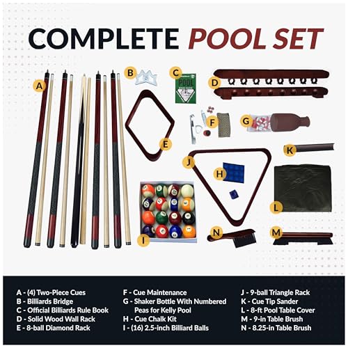 Hathaway Deluxe Billiards Accessory Kit - color: Mahogany Finish
