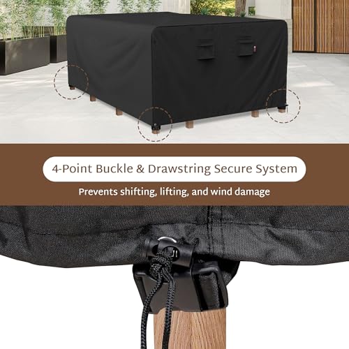 iBirdie Outdoor Patio Furniture Set Covers 72 x 56 inch fit 4 x 6 ft, 56, 54, 52 inch Wide, 72, 70, 68 inch Long Outside Dining Table and Chairs, Waterproof Weatherproof Cover, Heavy Duty 600D - size: 72 x 56 x 28 inch