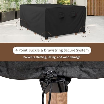 iBirdie Outdoor Patio Furniture Set Covers 90 x 64 inch fit 5 x 7 ft, 64, 63, 62, 60 inch Wide, 90, 89, 88, 87 inch Long, Waterproof Weatherproof Rectangular Cover, 600D for Dining Table and Chairs - size: 90 x 64 x 28 inch
