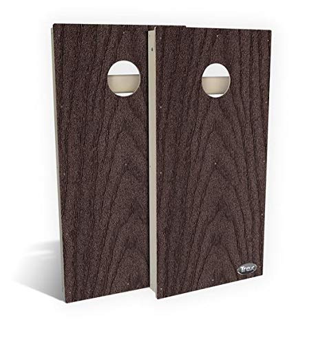 Slick Woody's Professional-Grade TREX Cornhole Boards - 4'x2' All Weather Regulation Corn Hole Toss Game with 8 Resin Filled Bags - color: Woodland Brown