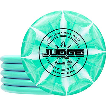 Dynamic Discs Judge Disc Golf Putter, Men and Women Frisbee Golf Putter Set, 170g+, Discs Golf Color & Stamp Will Vary, 5 Pack - style: Classic Burst
