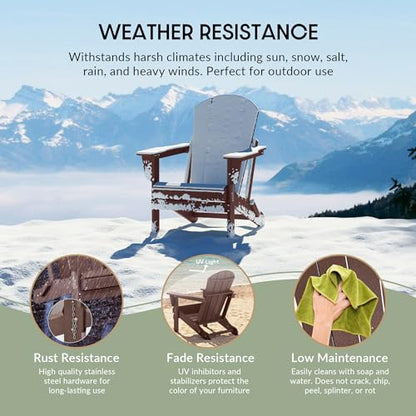 WestinTrends Malibu HDPE Outdoor Patio Folding Poly Adirondack Chair, Dark Brown - color: Dark Brown, size: 1 Chair