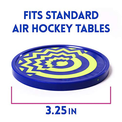 Vivid Two-Tone Air Hockey Pucks (2-Pack) | Wear-Proof Molded Psychedelic Patterns and Designs | Large 3.25-inch Pucks for Standard Air Hockey Tables | Perfect Addition to Game Rooms and Arcades