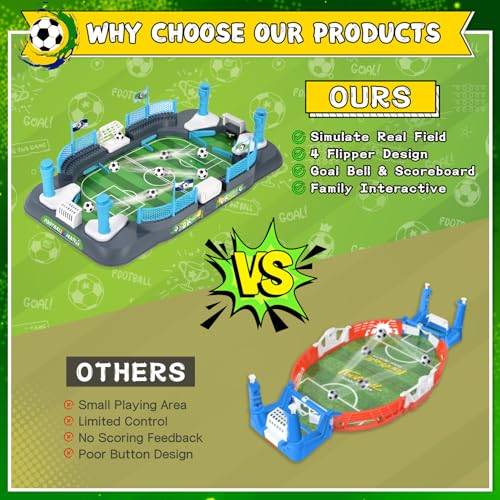 Mini Foosball Table Game for Boys Soccer Game Set Gifts Kids Toy Football Games Board for Indoor Sports Game Room Pinball Interactive Birthday Gift Toys for 3 4 5 6 7 8-12 Year Old Family Gatherings
