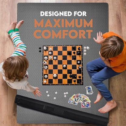 Board Game Mat 36 x 48 nches, Table Cover for Mahjong, Poker, Playing Cards, Tile Games, Dominoes, and RPG - Neoprene Gaming Playmat (Black, 36 x 48 Inches) - color: Black, size: Rectangle 36 x 48 inches