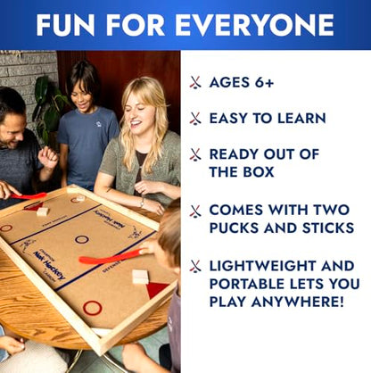 Carrom Champion Nok Hockey Game (Standard Size) — Wooden Board Games for Adults & Children — Indoor and Outdoor Games for Family — Sports Board Games
